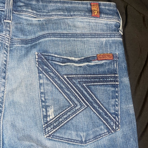 Euc 7 Seven For All Mankind Low Rise Straight Leg Denim Jeans 30 31 - Picture 2 of 9